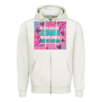 Oatmeal Heather pink ribbon cancer Zipper Hoodie - AdoDesignShop