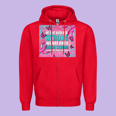 Pink Ribbon Cancer Zipper Hoodie Designed By Adodesignshop