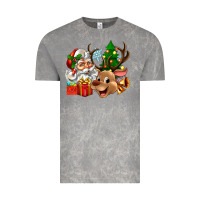 Cloud Rock santa and reindeer Vintage Tee - Zillion Design Studio