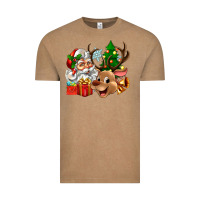 Vintage Coffee santa and reindeer Vintage Tee - Zillion Design Studio