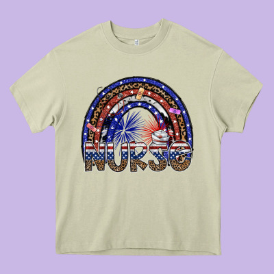 American Nurse Heavy Core Tee Designed By Sublimationcraftshop