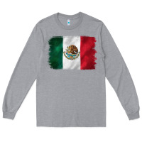 Heather Grey mexican flag Long Sleeve Tee - CTS Tumbler Store