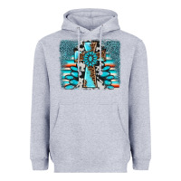 Heather Grey cross gemstone background Heavyweight Hoodie - AdoDesignShop