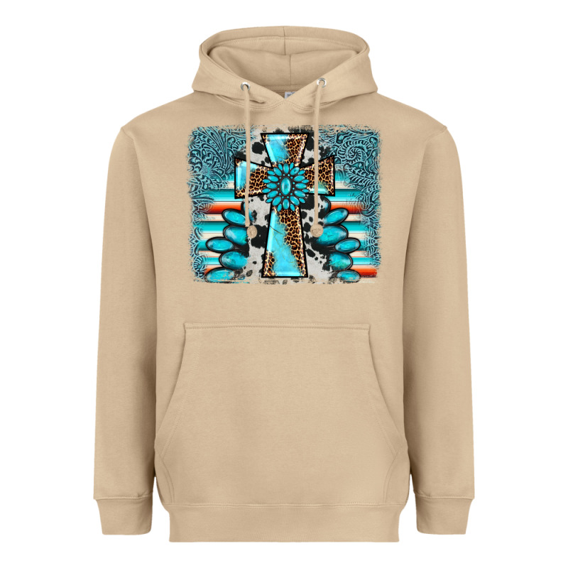 Cross Gemstone Background Heavyweight Hoodie by AdoDesignShop | Teevron