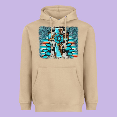 Cross Gemstone Background Heavyweight Hoodie Designed By Adodesignshop