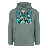 Sage cross gemstone background Heavyweight Hoodie - AdoDesignShop