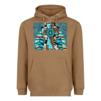 Toasted Coconut cross gemstone background Heavyweight Hoodie - AdoDesignShop