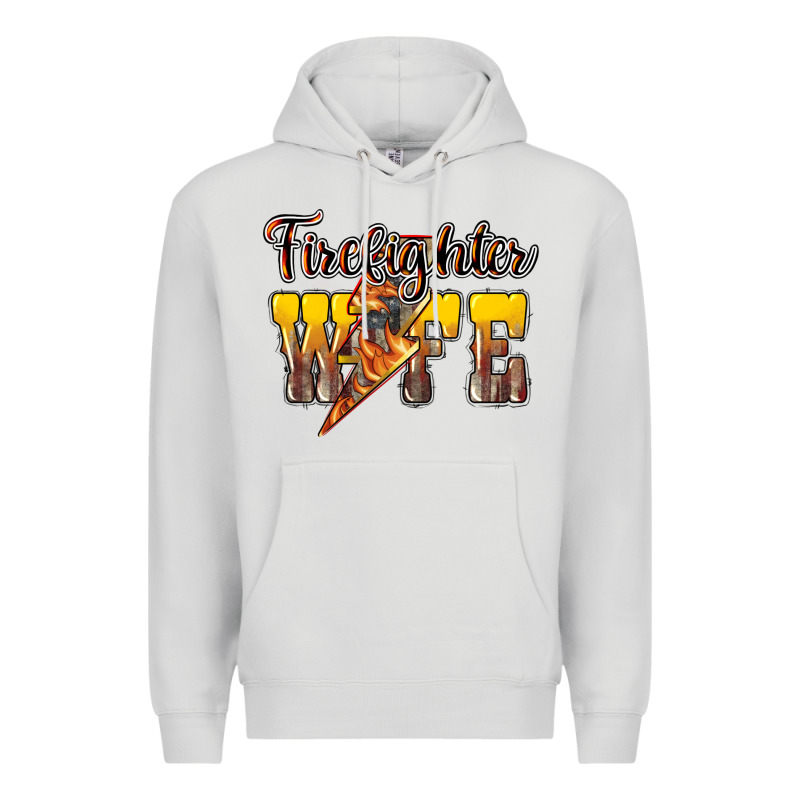 Firefighter Wife Lightning Bolt Premium Hoodie by NancyCooperArtShop | Teevron