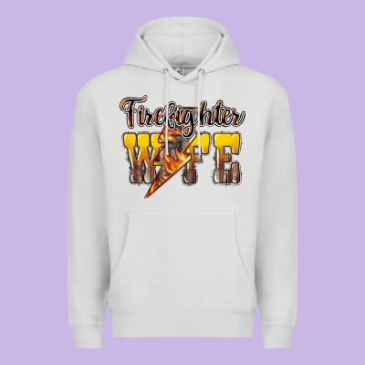 Firefighter Wife Lightning Bolt Premium Hoodie Designed By Nancycooperartshop