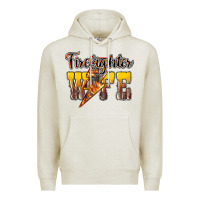 Oatmeal Heather firefighter wife lightning bolt Premium Hoodie - NancyCooperArtShop