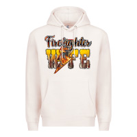 Pale Pink firefighter wife lightning bolt Premium Hoodie - NancyCooperArtShop