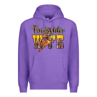 Purple firefighter wife lightning bolt Premium Hoodie - NancyCooperArtShop
