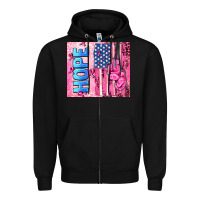 Black hope  breast cancer and american flag Zipper Hoodie - AdoDesignShop