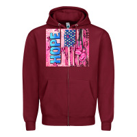 Burgundy hope  breast cancer and american flag Zipper Hoodie - AdoDesignShop
