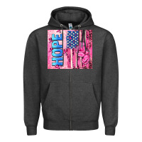 Charcoal Heather hope  breast cancer and american flag Zipper Hoodie - AdoDesignShop