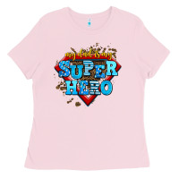 Bubblegum Pink my dad is my super hero Ladies Tee - AdoDesignShop