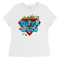 White my dad is my super hero Ladies Tee - AdoDesignShop