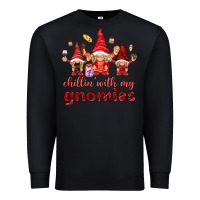 Black chilling with my gnomies Premium Sweatshirt - NancyCooperArtShop