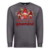 Charcoal Heather chilling with my gnomies Premium Sweatshirt - NancyCooperArtShop