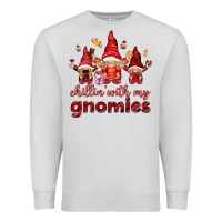 Dove Grey chilling with my gnomies Premium Sweatshirt - NancyCooperArtShop