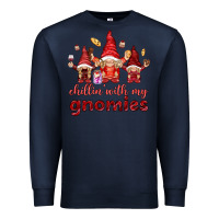 Navy chilling with my gnomies Premium Sweatshirt - NancyCooperArtShop