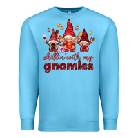 Ocean Blue chilling with my gnomies Premium Sweatshirt - NancyCooperArtShop