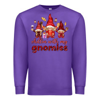 Purple chilling with my gnomies Premium Sweatshirt - NancyCooperArtShop
