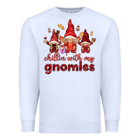 White chilling with my gnomies Premium Sweatshirt - NancyCooperArtShop