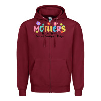 Burgundy mothers are like flower Zipper Hoodie - JahusDesignShop