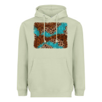 Matcha turquoise glitter leopard background Heavyweight Hoodie - AdoDesignShop