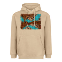 Mushroom turquoise glitter leopard background Heavyweight Hoodie - AdoDesignShop