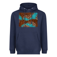 Navy turquoise glitter leopard background Heavyweight Hoodie - AdoDesignShop