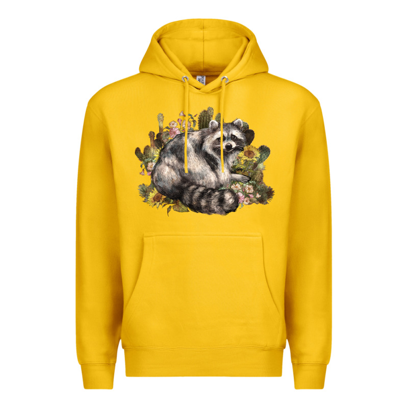 Floral Racoon Western Premium Hoodie by NancyCooperArtShop | Teevron