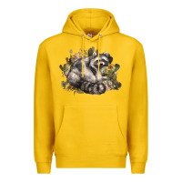 Lemon floral racoon western Premium Hoodie - NancyCooperArtShop