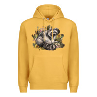 Mustard floral racoon western Premium Hoodie - NancyCooperArtShop