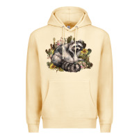 Pina Colada floral racoon western Premium Hoodie - NancyCooperArtShop
