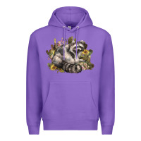 Purple floral racoon western Premium Hoodie - NancyCooperArtShop