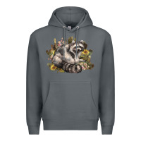 Rock floral racoon western Premium Hoodie - NancyCooperArtShop