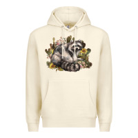 Sandshell floral racoon western Premium Hoodie - NancyCooperArtShop