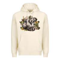 Tofu floral racoon western Premium Hoodie - NancyCooperArtShop