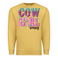 Antique Gold cowgirl sassy with pink cowgirl Premium Sweatshirt - NancyCooperArtShop