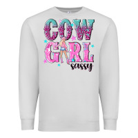 Dove Grey cowgirl sassy with pink cowgirl Premium Sweatshirt - NancyCooperArtShop