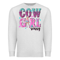 Oatmeal Heather cowgirl sassy with pink cowgirl Premium Sweatshirt - NancyCooperArtShop