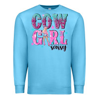 Ocean Blue cowgirl sassy with pink cowgirl Premium Sweatshirt - NancyCooperArtShop