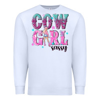 White cowgirl sassy with pink cowgirl Premium Sweatshirt - NancyCooperArtShop
