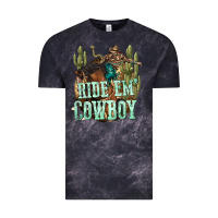 Cloud Black ride em cowboy Vintage Tee - texasbilliewilder