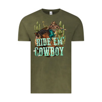 Vintage Olive ride em cowboy Vintage Tee - texasbilliewilder