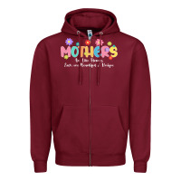 Burgundy mothers are like flower Zipper Hoodie - JahusDesignShop