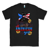 Black All American girl 4th of July Classic Tee - CowGirlArtShop