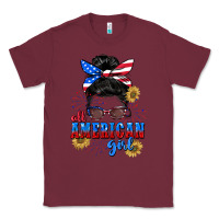 Burgundy All American girl 4th of July Classic Tee - CowGirlArtShop
